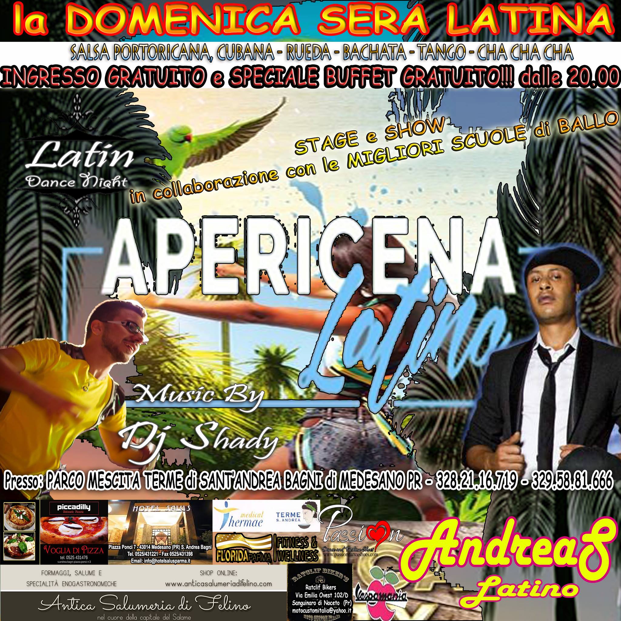 Domenica Andreas Latino- Apericena -Ingresso Gratuito