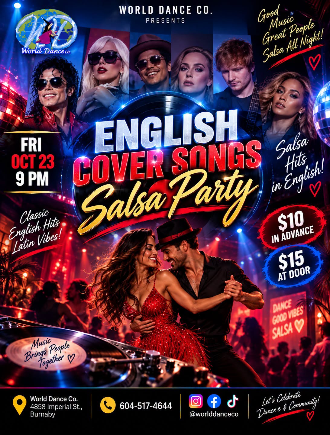 🎶 ENGLISH COVER SONGS SALSA PARTY 🎶
