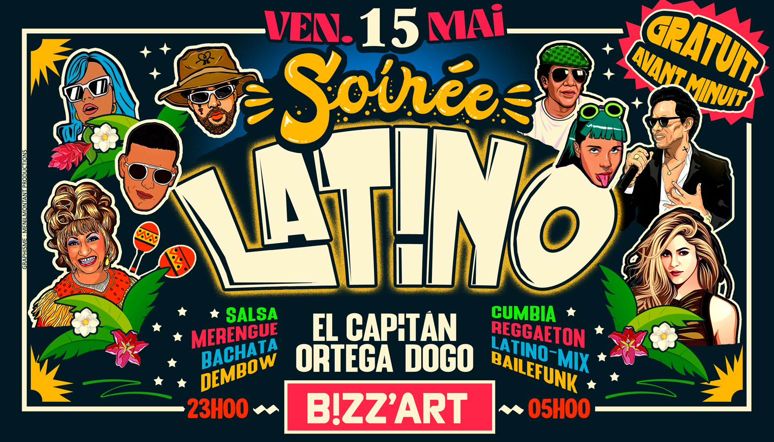 SOiRÉE LATiNO x CANAL ST MARTIN 🌴 Ven.15.Mai.2026💃🕺 au B!ZZART 🌻 ENTRÉE GRATUITE AV.MiNUiT !!!