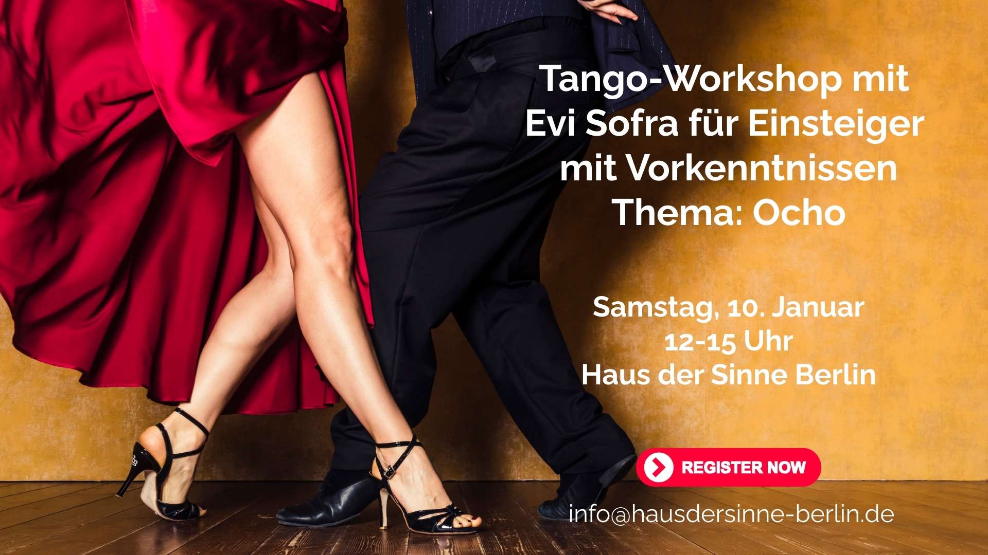 Tango-Workshop mit Evi Sofra für Einsteiger mit Vorkenntnissen, Thema: Ocho