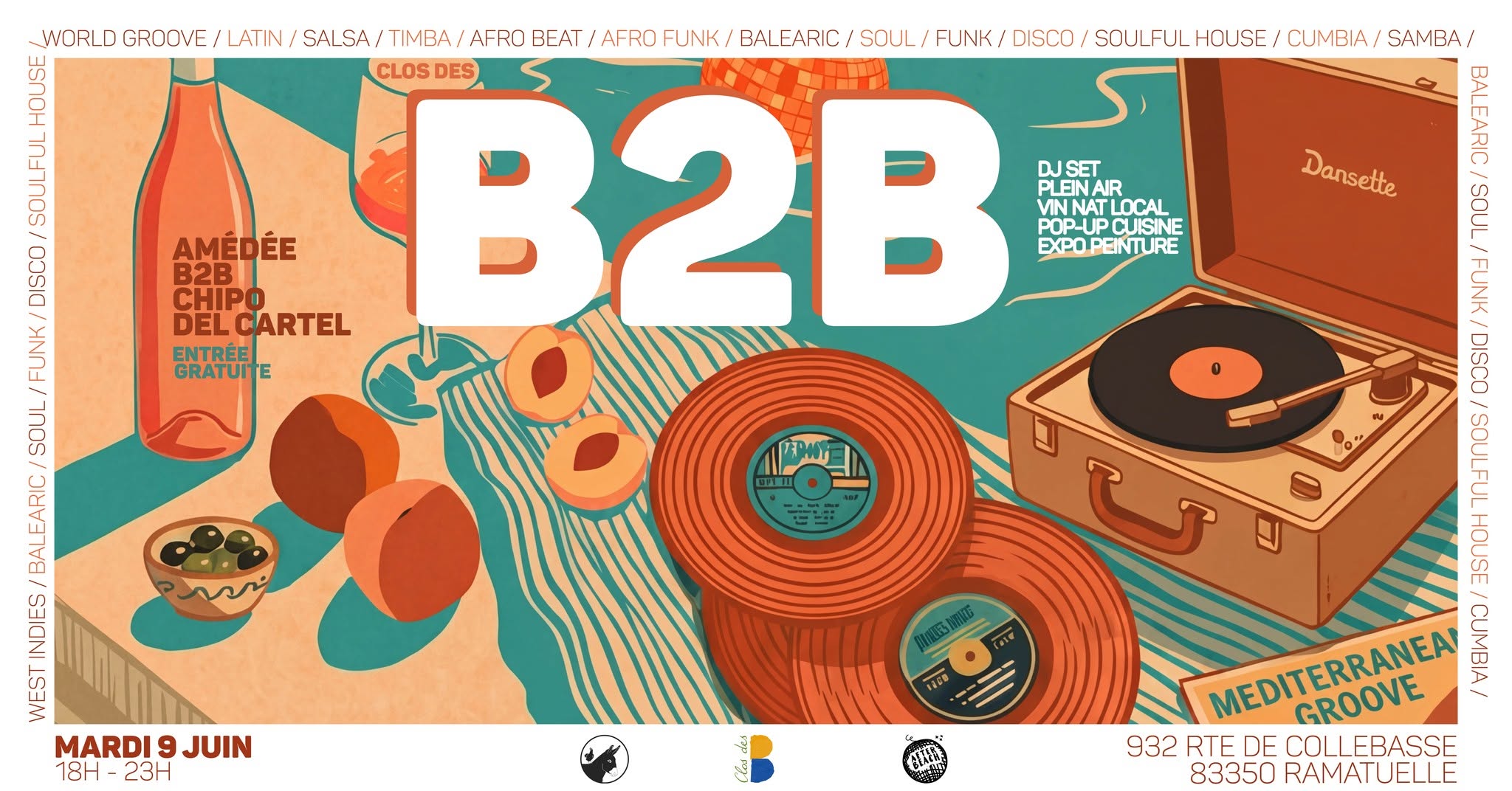 B2B : avec AMÉDÉE & CHIPO DEL CARTEL Music, Wine, Food & Art @closdesb