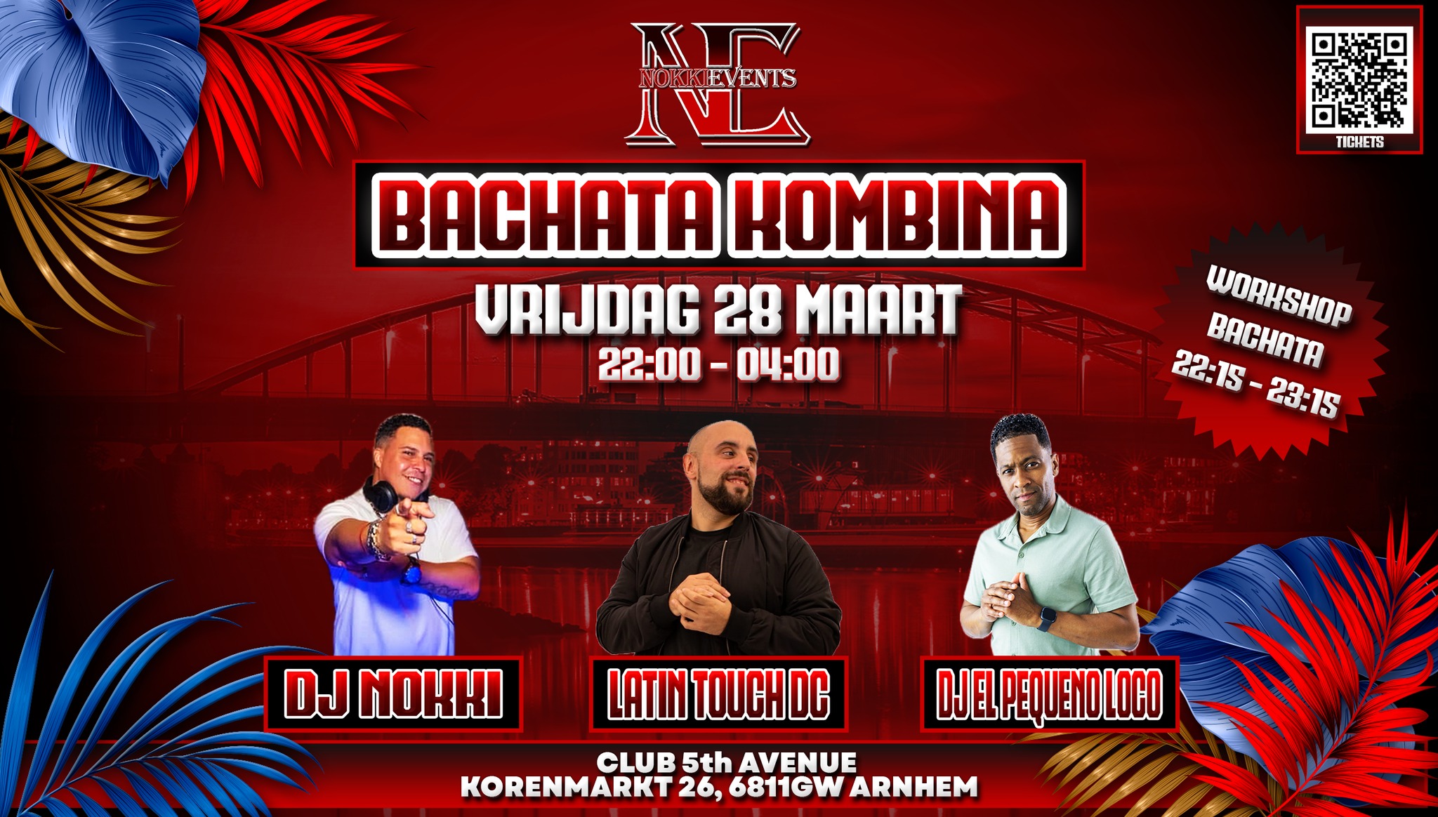 Vrijdag 28 maart - NokkiEvents - BACHATA KOMBINA incl workshop Bachata in Arnhem