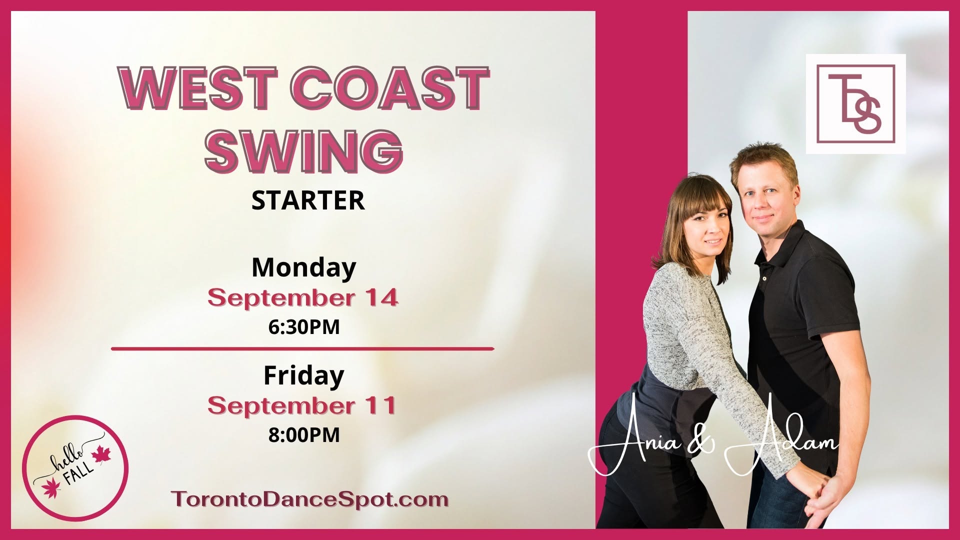 WEST COAST SWING 5-week STARTER Course Toronto Dance Spot