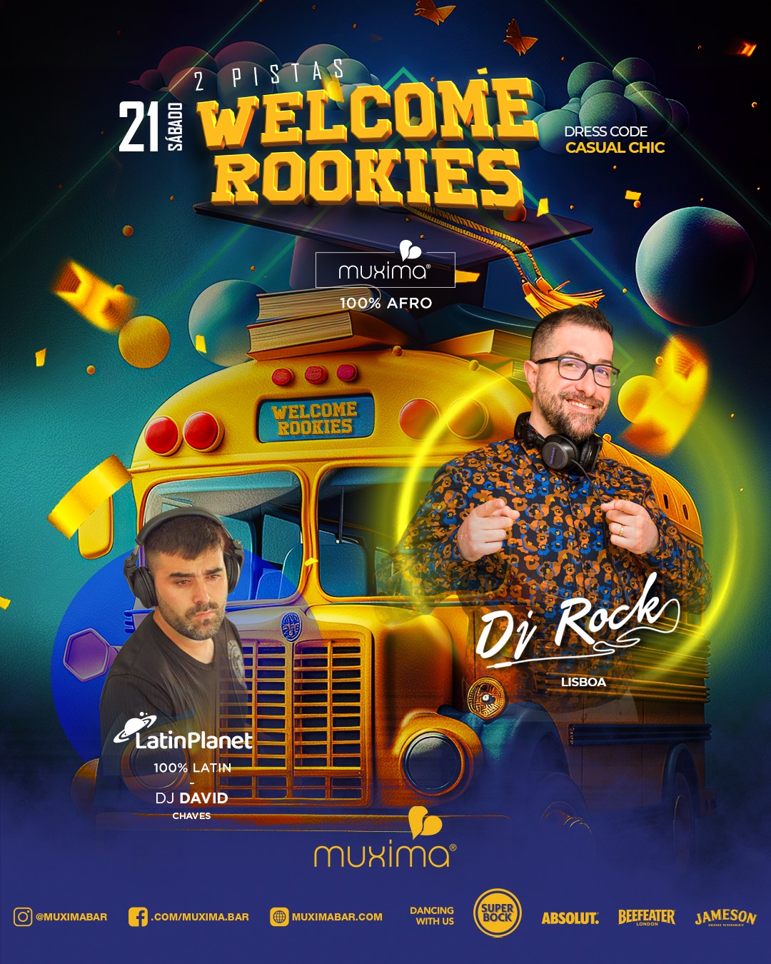 SÁBADO 21 FEVEREIRO ► WELCOME ROOKIES ► 2 pistas🔥 AFRO + LATIN 🔥