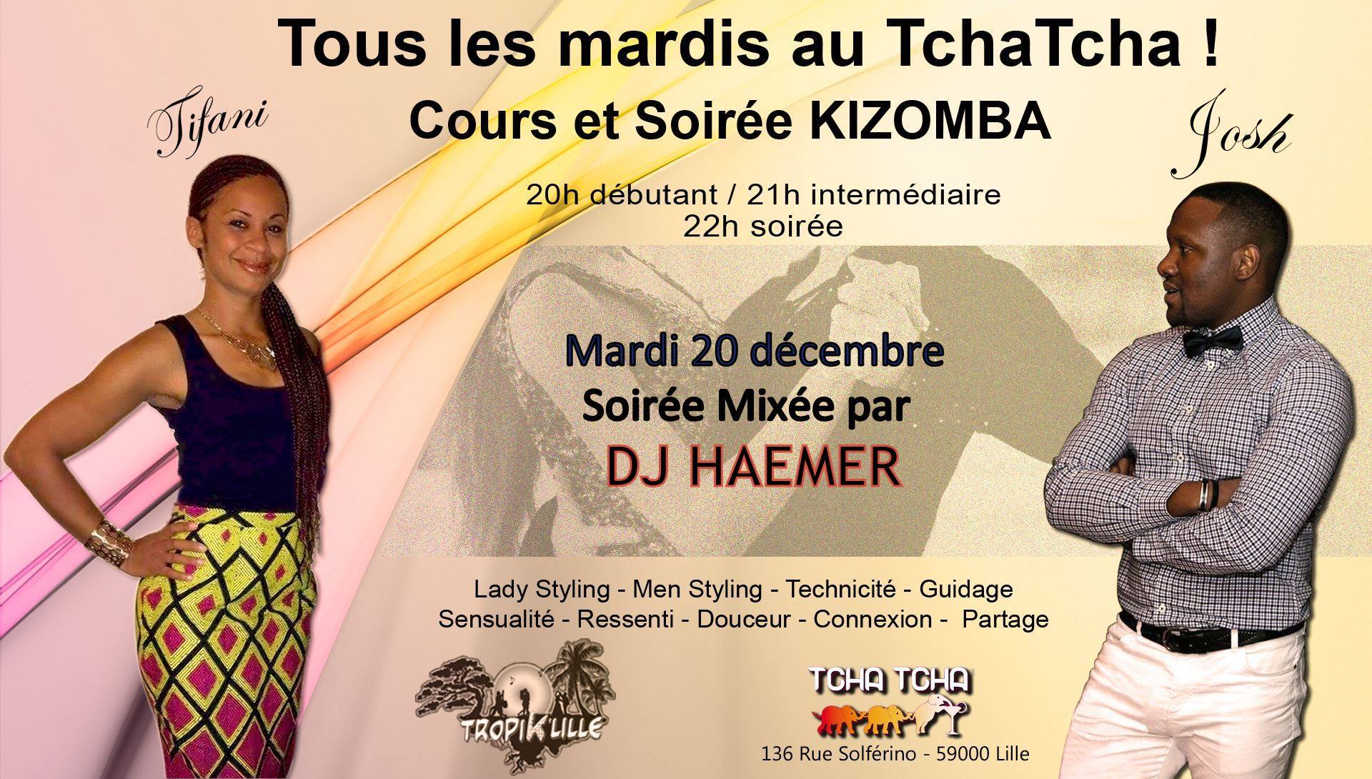 Cours et Soirée Kizomba par Tifani & Josh au Tcha-Tcha
