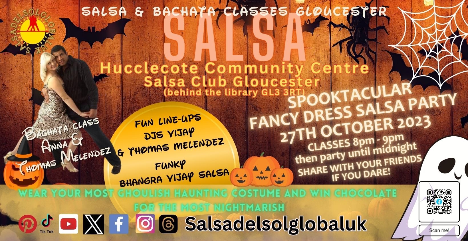 Halloween Salsa and Bachata with Guest DJ Vijay Gloucester