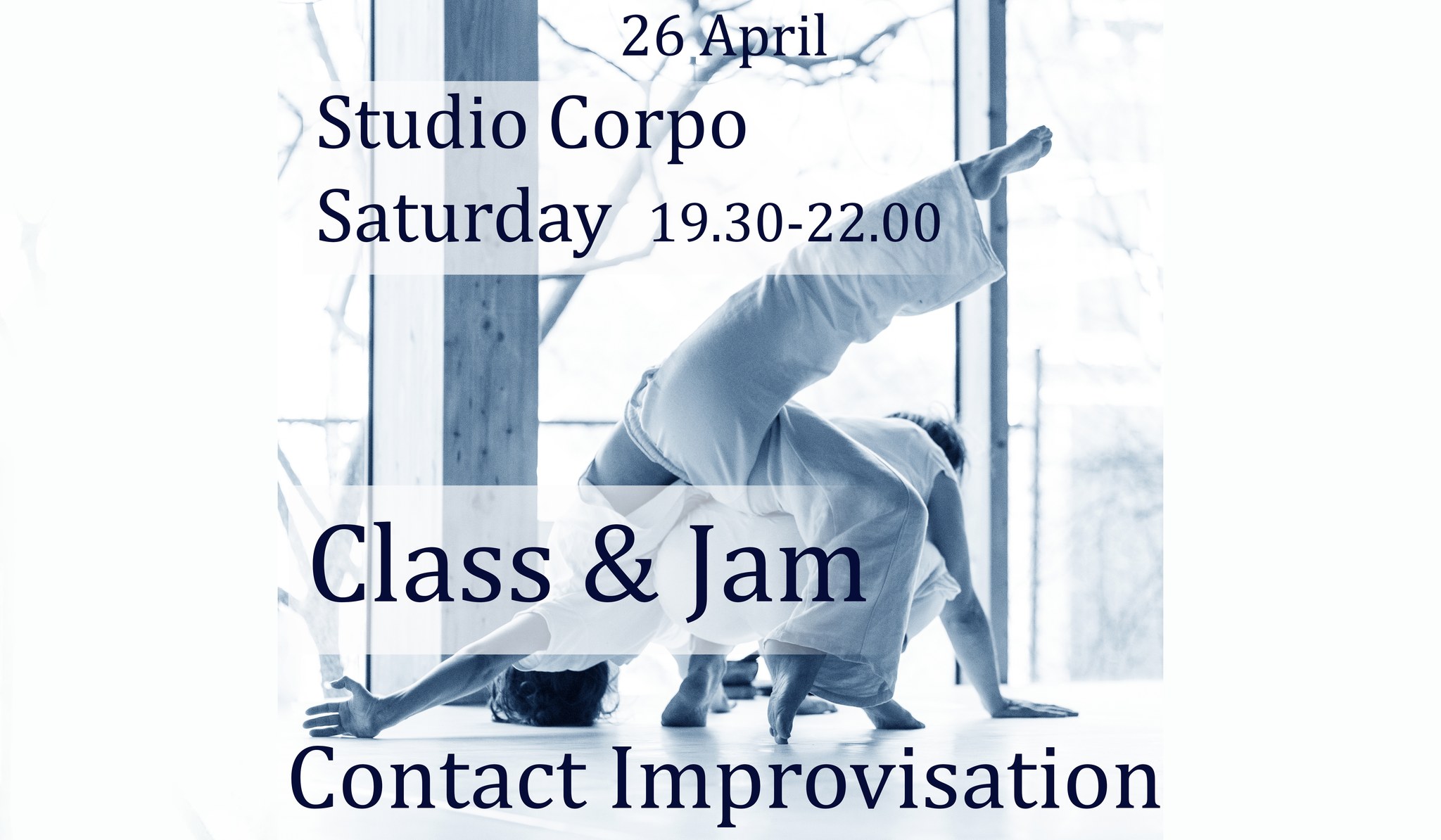 Contact improvisation classes with jam on Saturday with Ninna & Zozo Bug