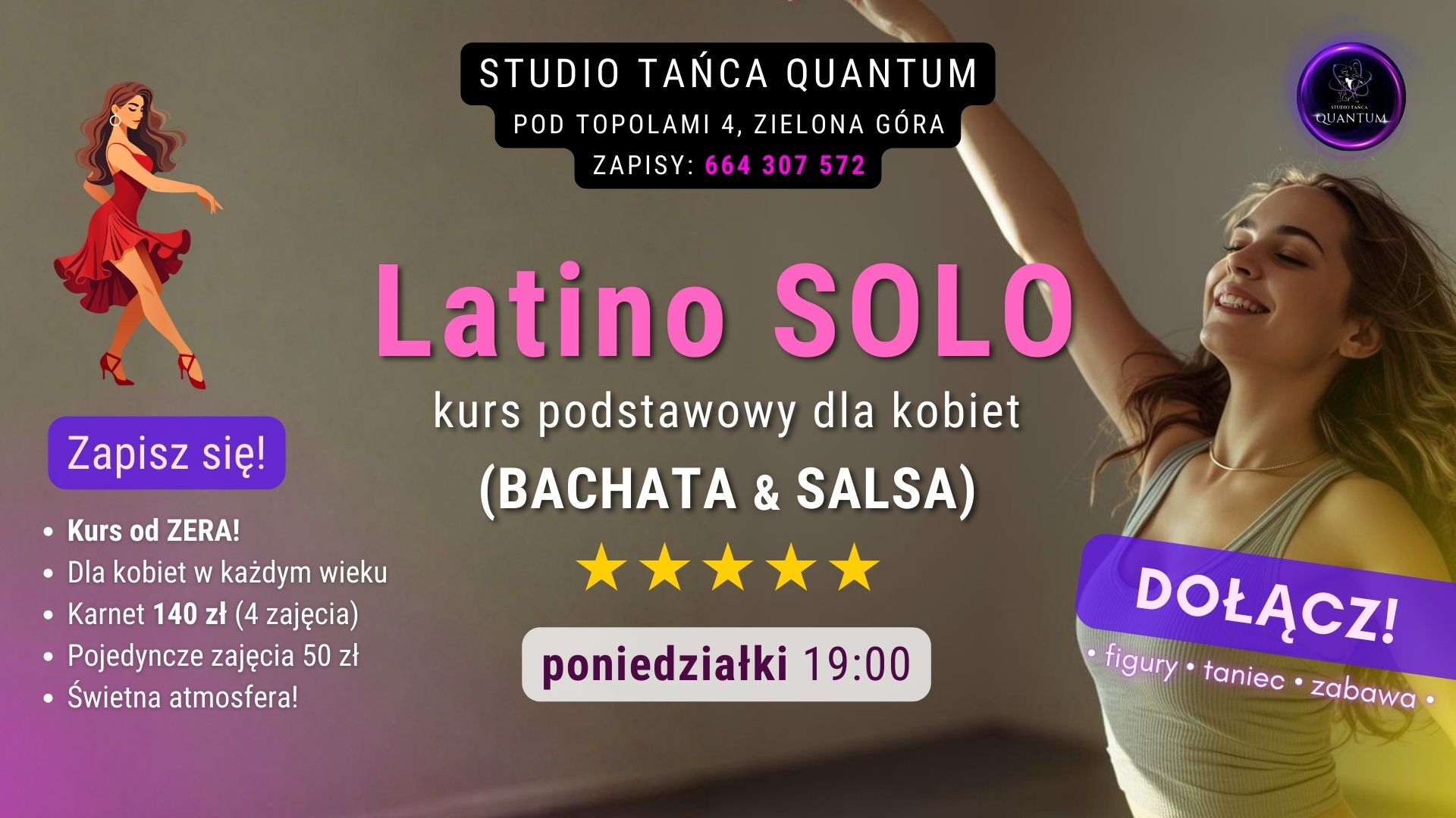 🎀 Bachata & Salsa SOLO - kurs od podstaw