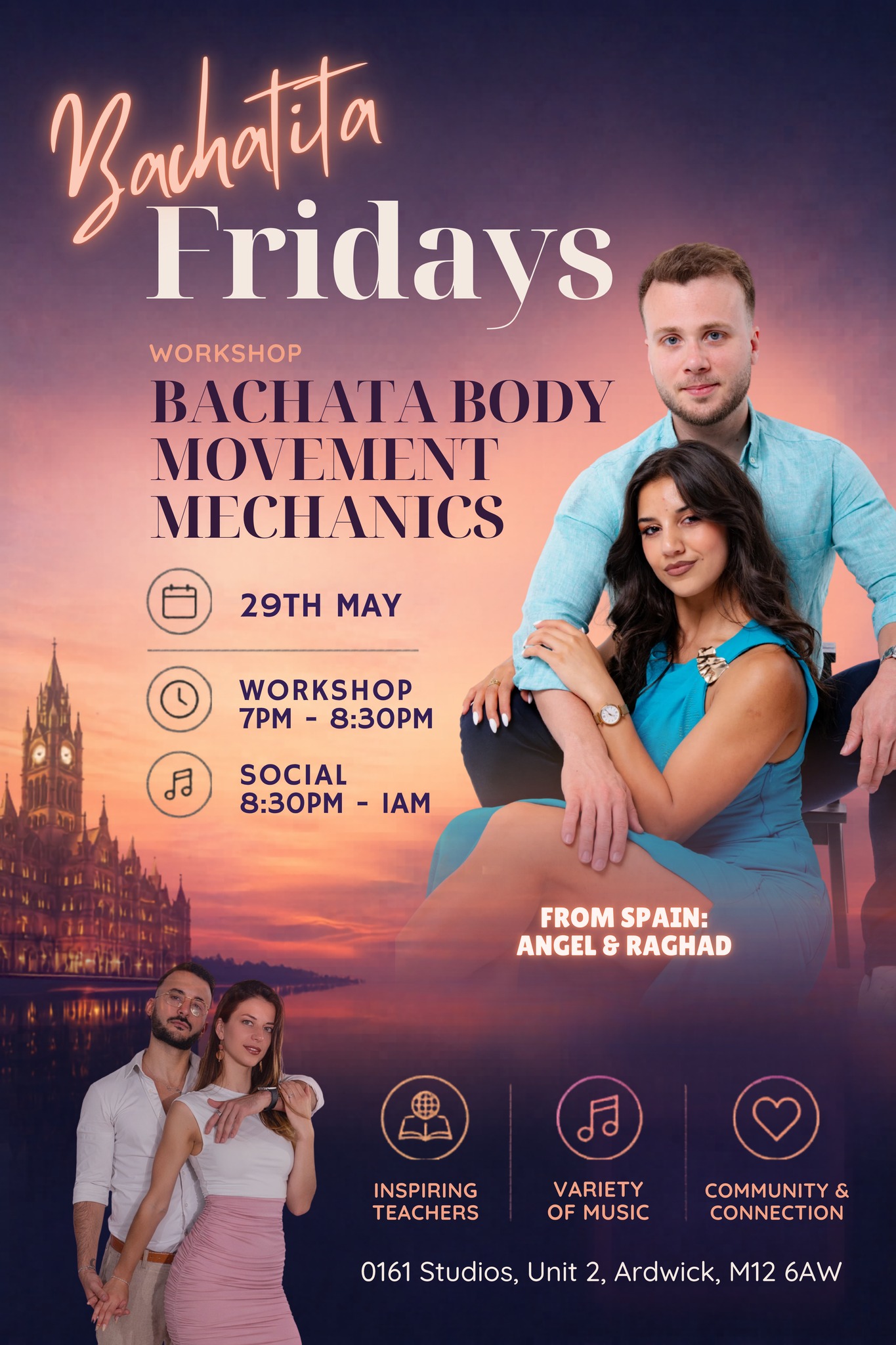 Bachatita Fridays - Workshop & ππ€ππππ‘ with Guest Teachers Angel & Raghad πͺπΈ