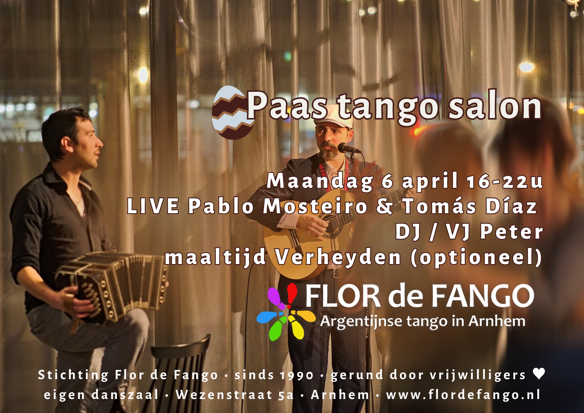 MA 6 APR - Paas tangosalon LIVE Pablo Mosteiro & Tomás Diaz maaltijd Verheyden optioneel