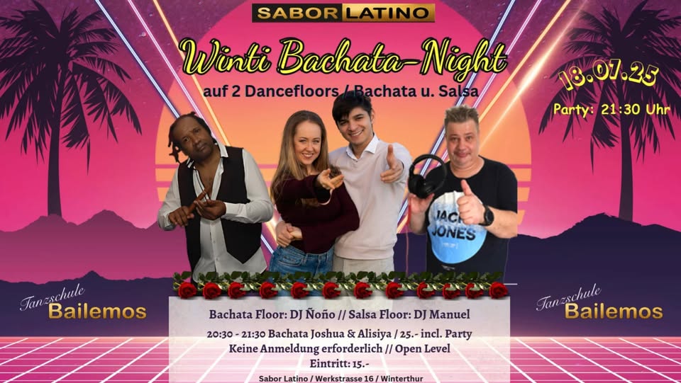 Winti Bachata Night 2 Dancefloors und Workshop mit der Schweizermeisterin Alisiya