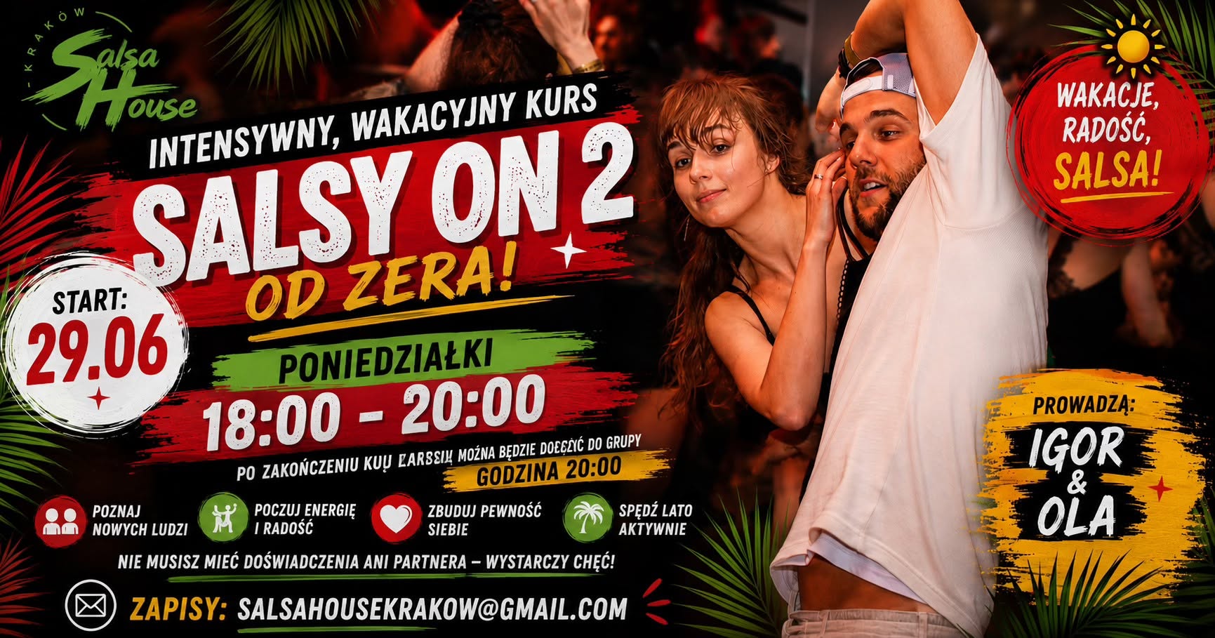 🌴☀️ WAKACYJNY KURS SALSY ON2 OD ZERA ☀️🌴