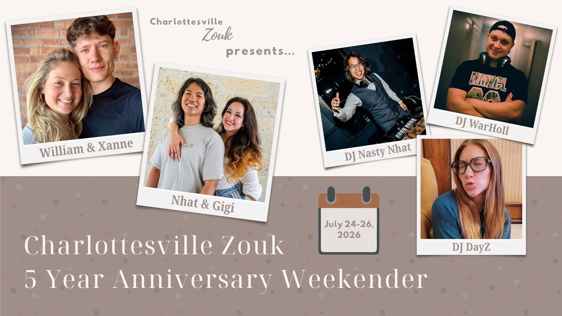 Charlottesville Zouk 5 Year Anniversary Weekender 🎉