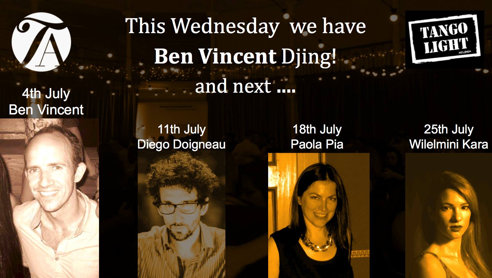 Wednesday always great Music at the Light! Ben is djing this Wed