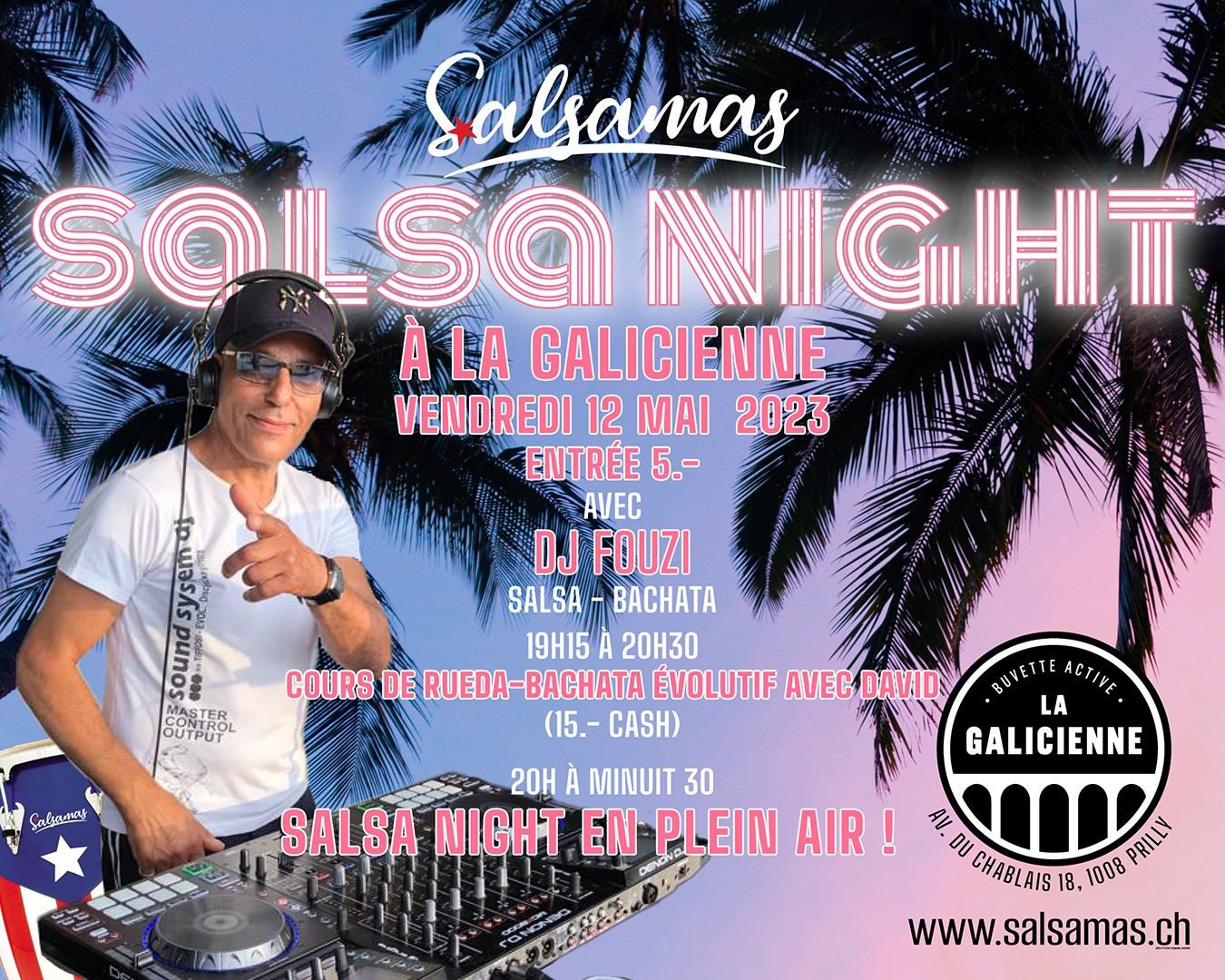 Salsanight sous les étoiles Galicienne avec Salsamas- cours rueda de bachata en début de soirée