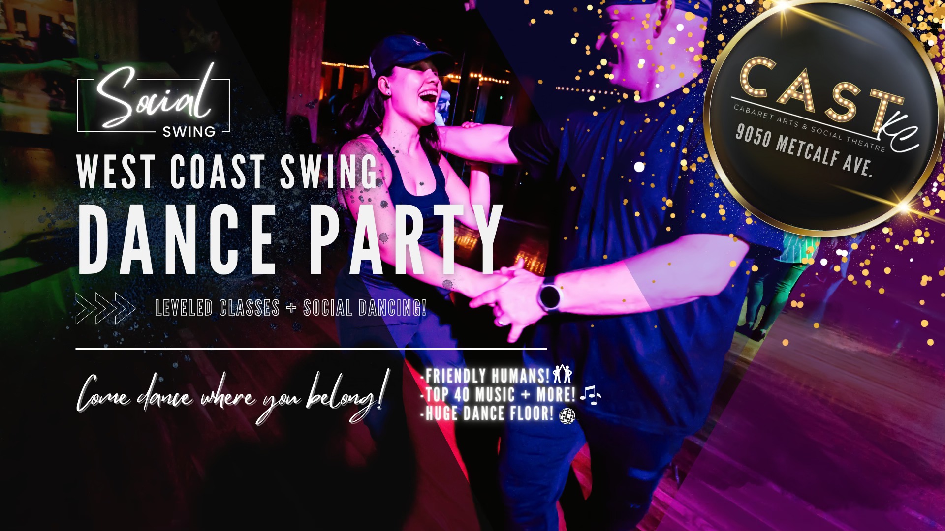 West Coast Swing Dance Leveled Classes and Party!