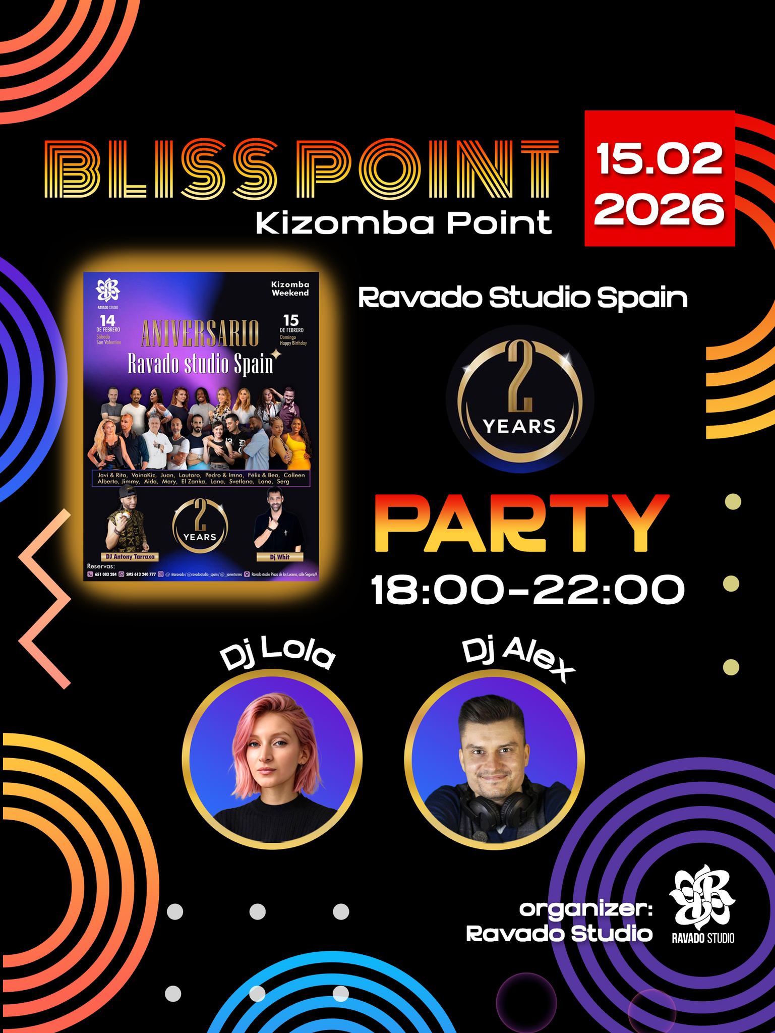 Kizomba Bliss Point на честь 2 річниці зануввання Ravado Studio Spain