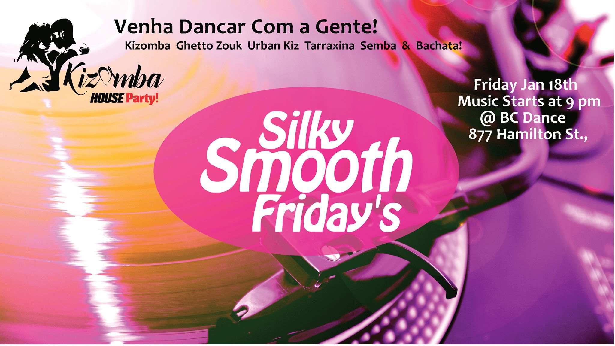 Kizomba & Bachata Dancing this Friday Oct 5th at 9 pm!
