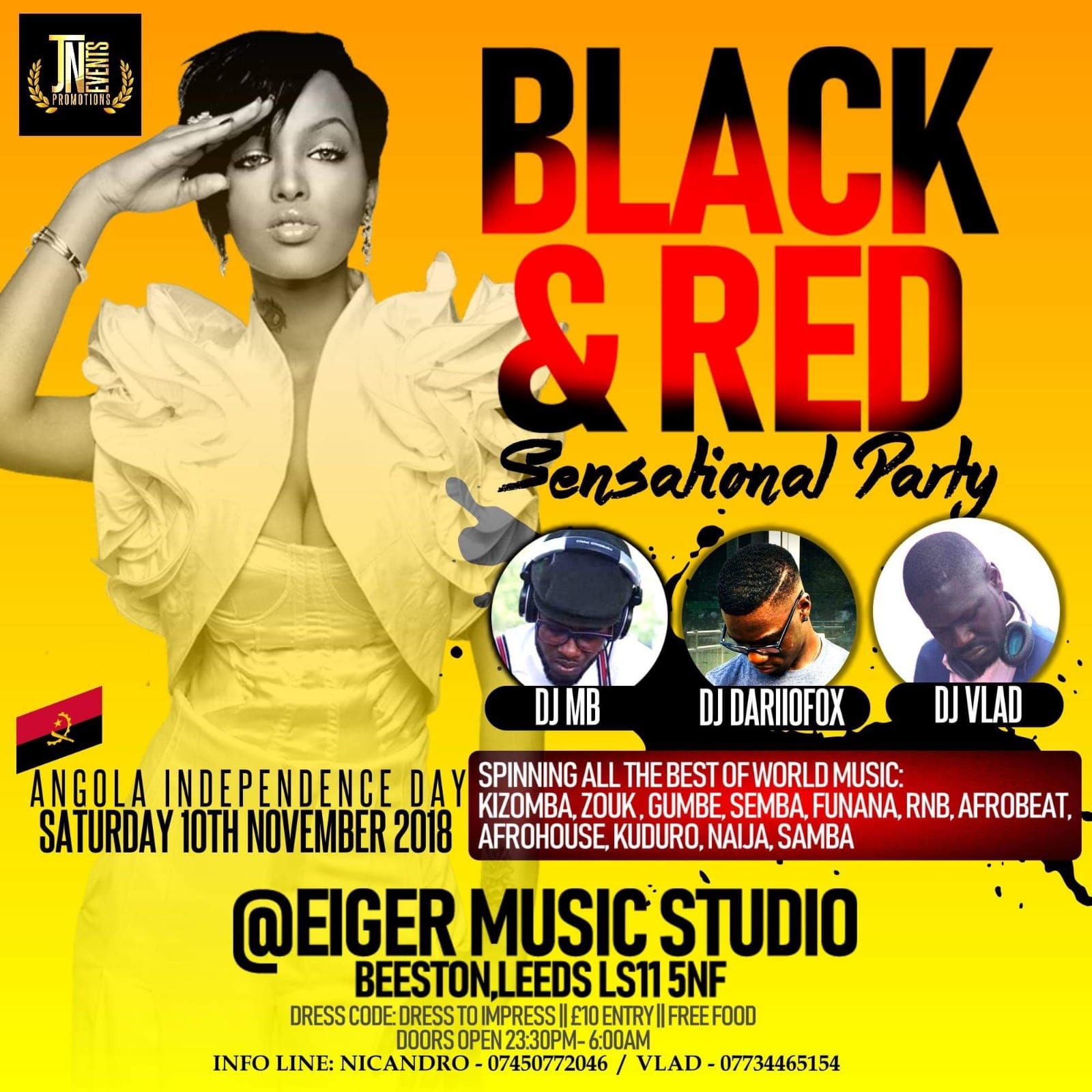 BLACK AND RED SENSATION PARTY!!!! THE ANGOLA INDEPENDENCE DAY