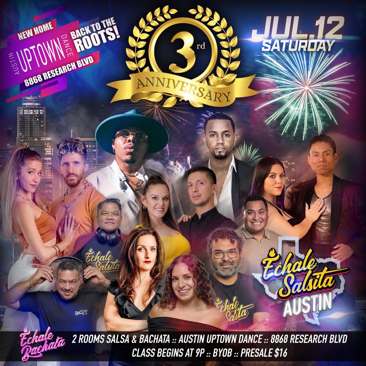 ๐ Echale Salsita & Echale Bachata 3-Year Anniversary Social ๐