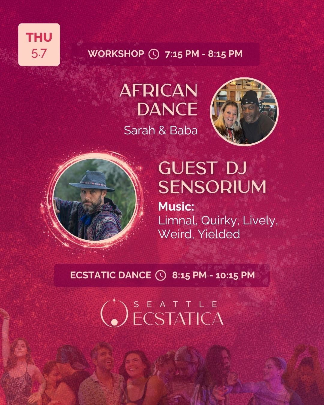 Ecstatic Dance Evening ✦ Guest DJ Sensorium ➤ Workshop: African Dance