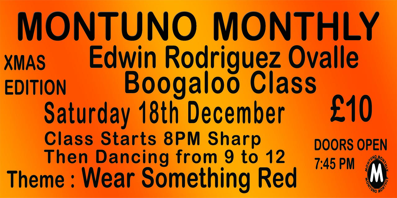 Montuno Monthly Christmas (B.Y.O) Wear Something Red Party with Edwin Rodriguez Ovalle