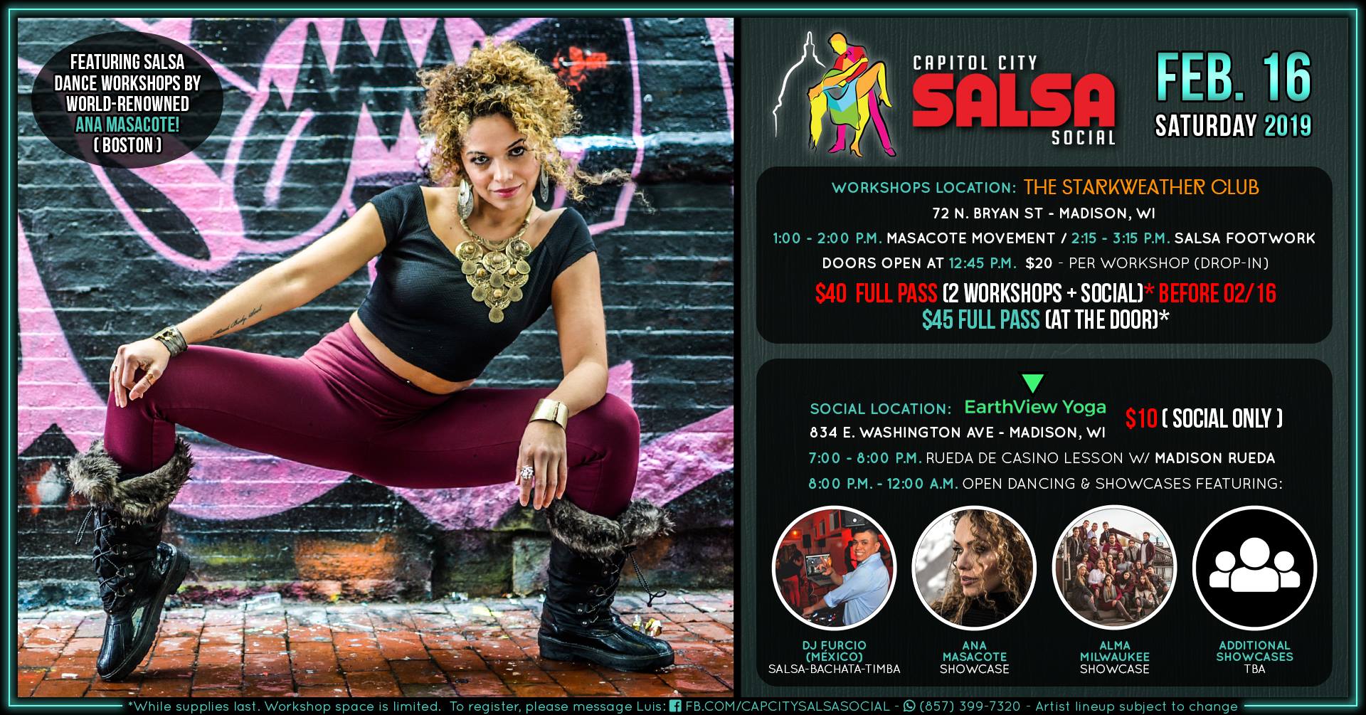 Capitol City Salsa Social - Ana Masacote & DJ Furcio (FEB 16)