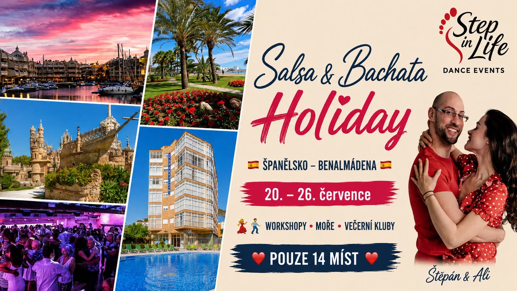 ☀️ SALSA & BACHATA HOLIDAY ŠPANĚLSKO BENALMÁDENA 20. - 26. července 2026 💃🕺🌴