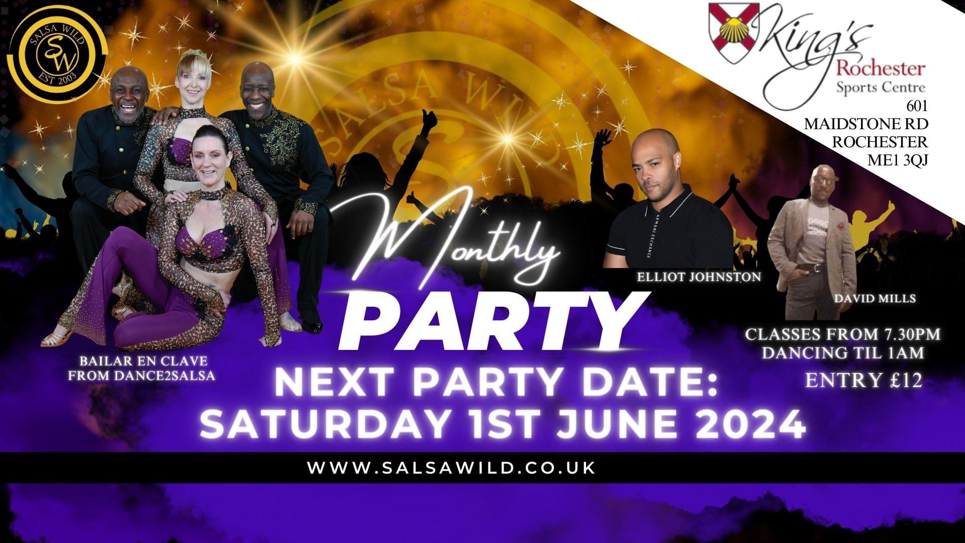 Saturday Night Monthly Salsa Party at King’s Rochester Sports Centre (1st Saturday Every Month)