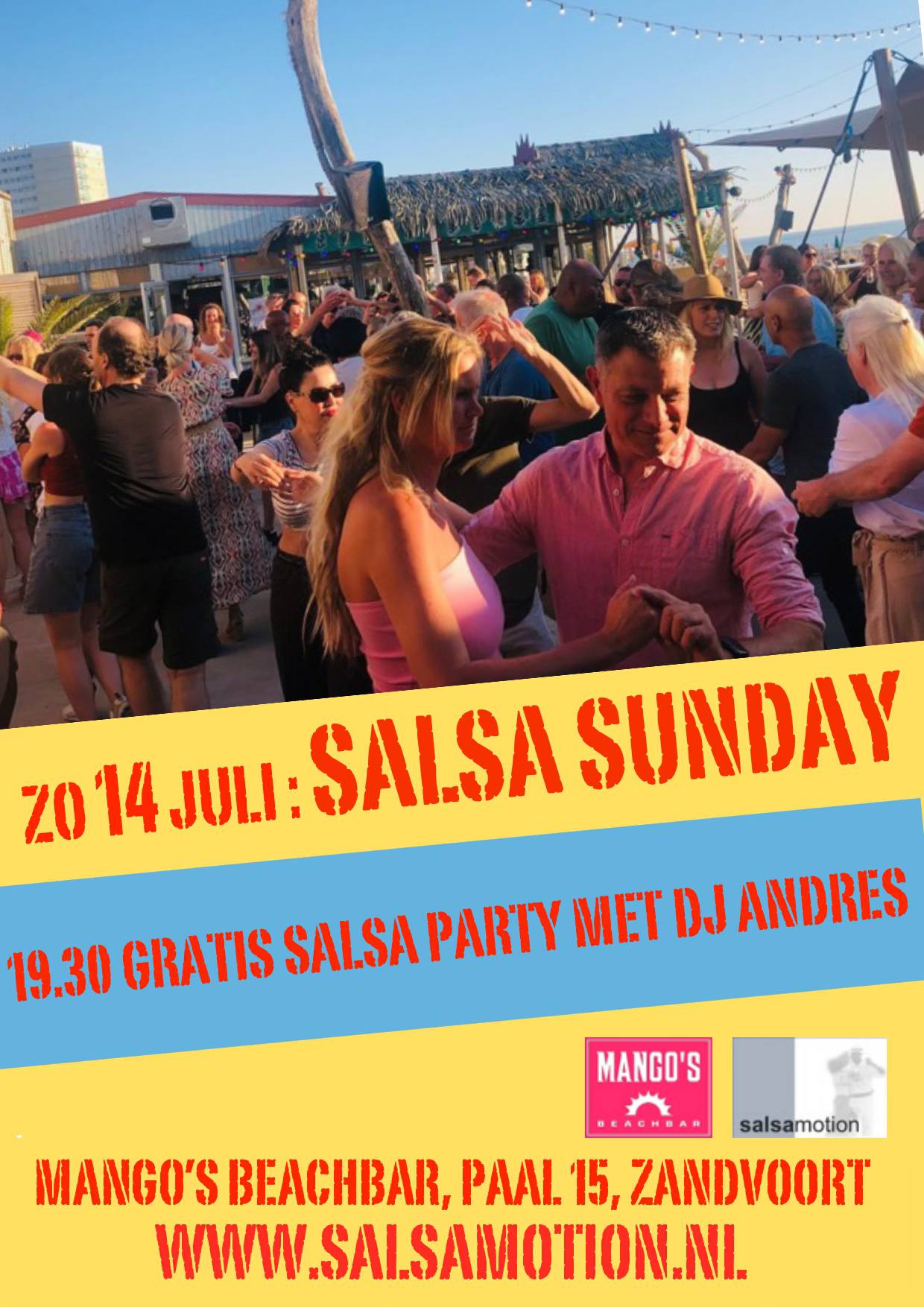 Salsamotion bij Mango's Beachbar Zandvoort aan Zee
