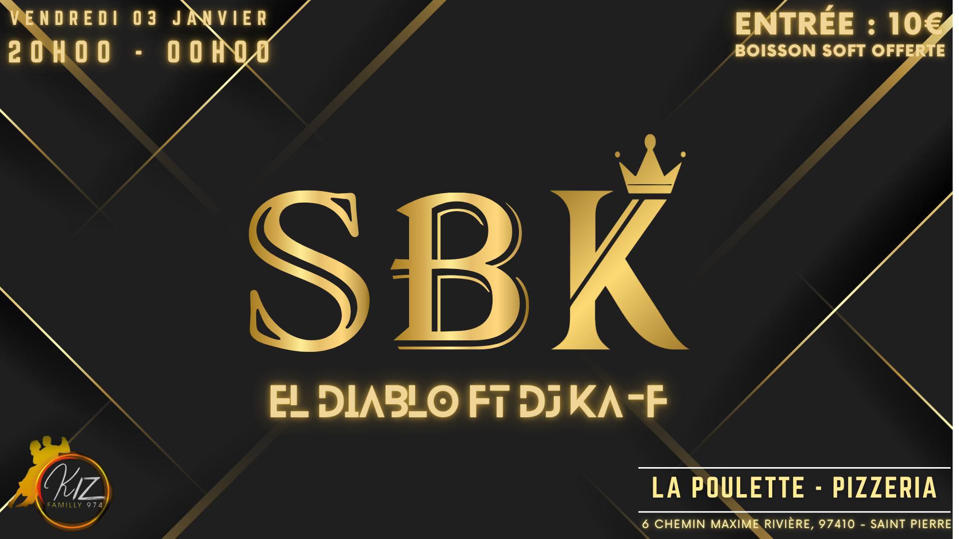🎉 Soirée SBK Inédite à La Poulette avec DJ El Diablo et la Kiz Familly ! 🎉