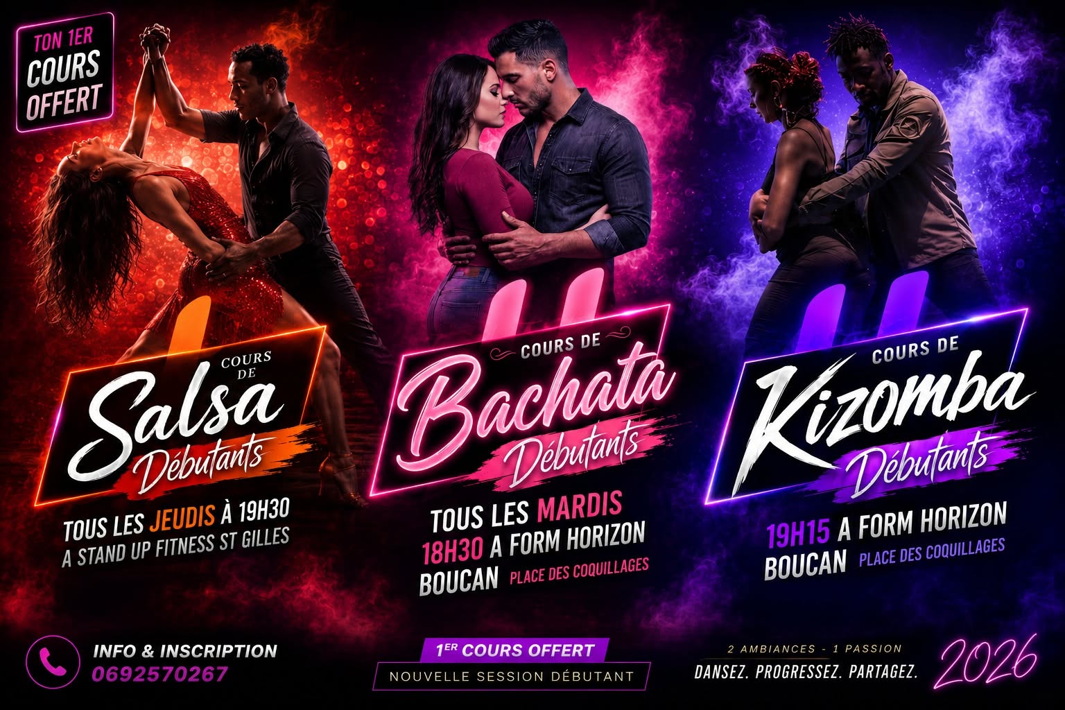 LANCEMENT Des Nouvelles Sessions SALSA BACHATA KIZOMBA DEBUTANTS à Partir Du 3 Septembre à St Gilles