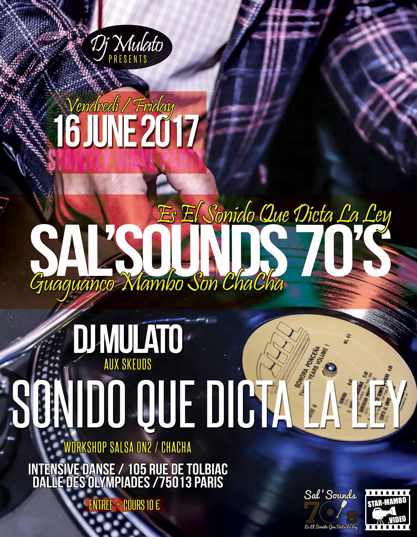 Sal'sounds 70'S Guest Dj LaFuriosa Bordeaux Friday 16th June