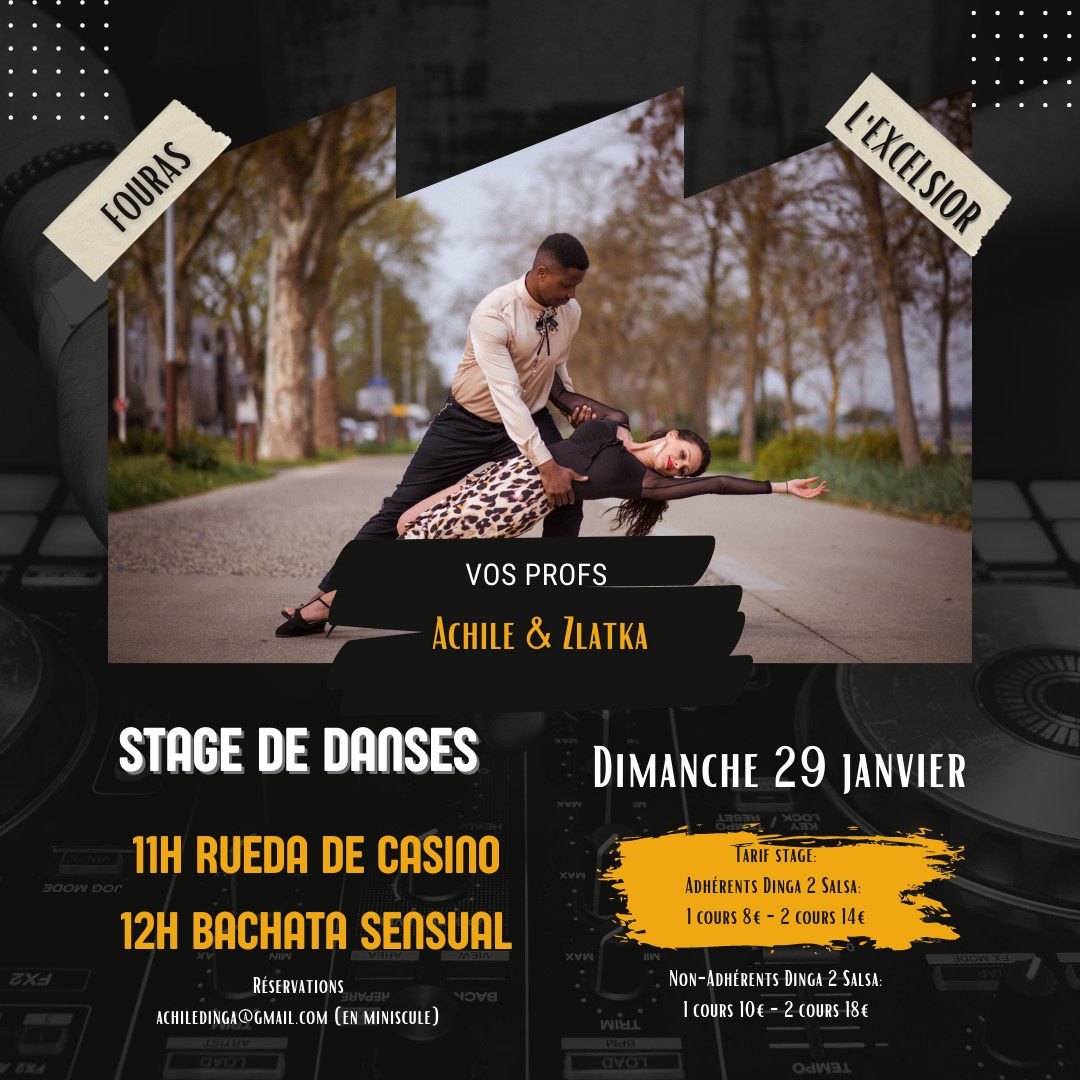 Stage de Salsa et Bachata avec Achile DINGA et Zlatka - Fouras les bains