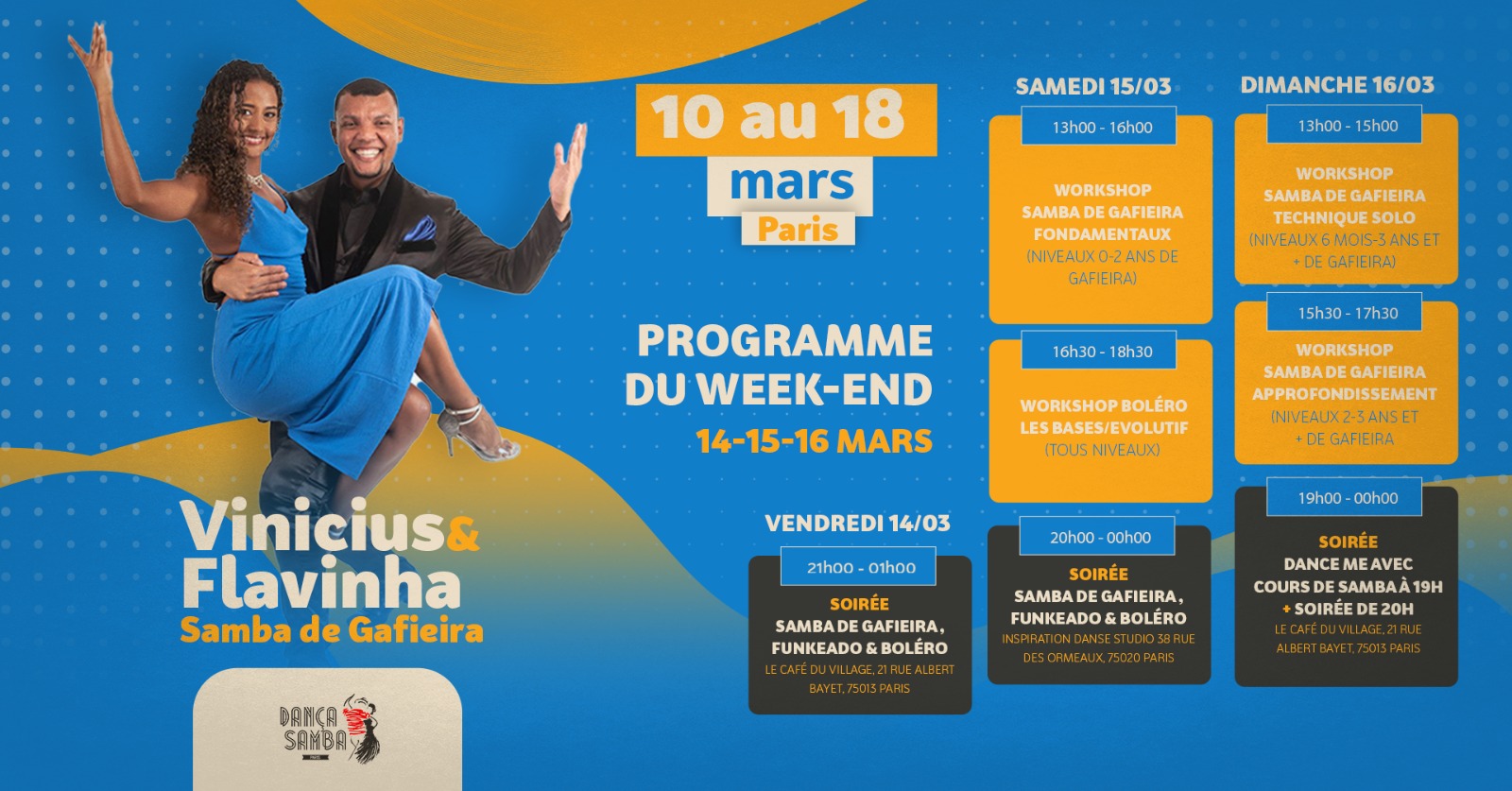 ★ Workshop SAMBA avec Vinicius & Flavinha - PARIS ★