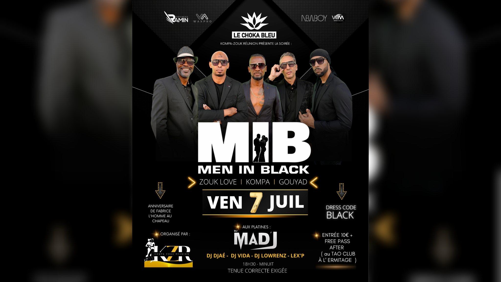 MEN IN BLACK- zouk love-kompa gouyad💃🕺- Tous en Noir -🚨 AFTER AU TAO CLUB🎉