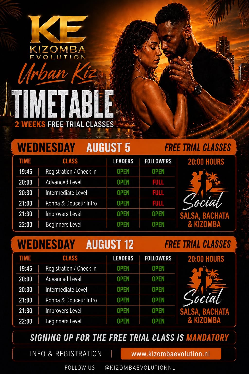 FREE KIZOMBA URBAN KIZ TRIAL CLASSES EINDHOVEN