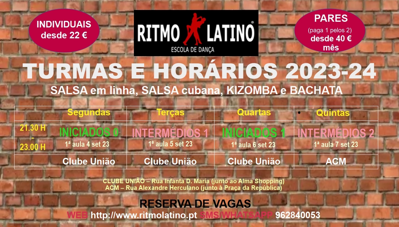 1ª Semana de Aulas - ESCOLA de DANÇA RITMO LATINO - Ano Letivo 2023-24