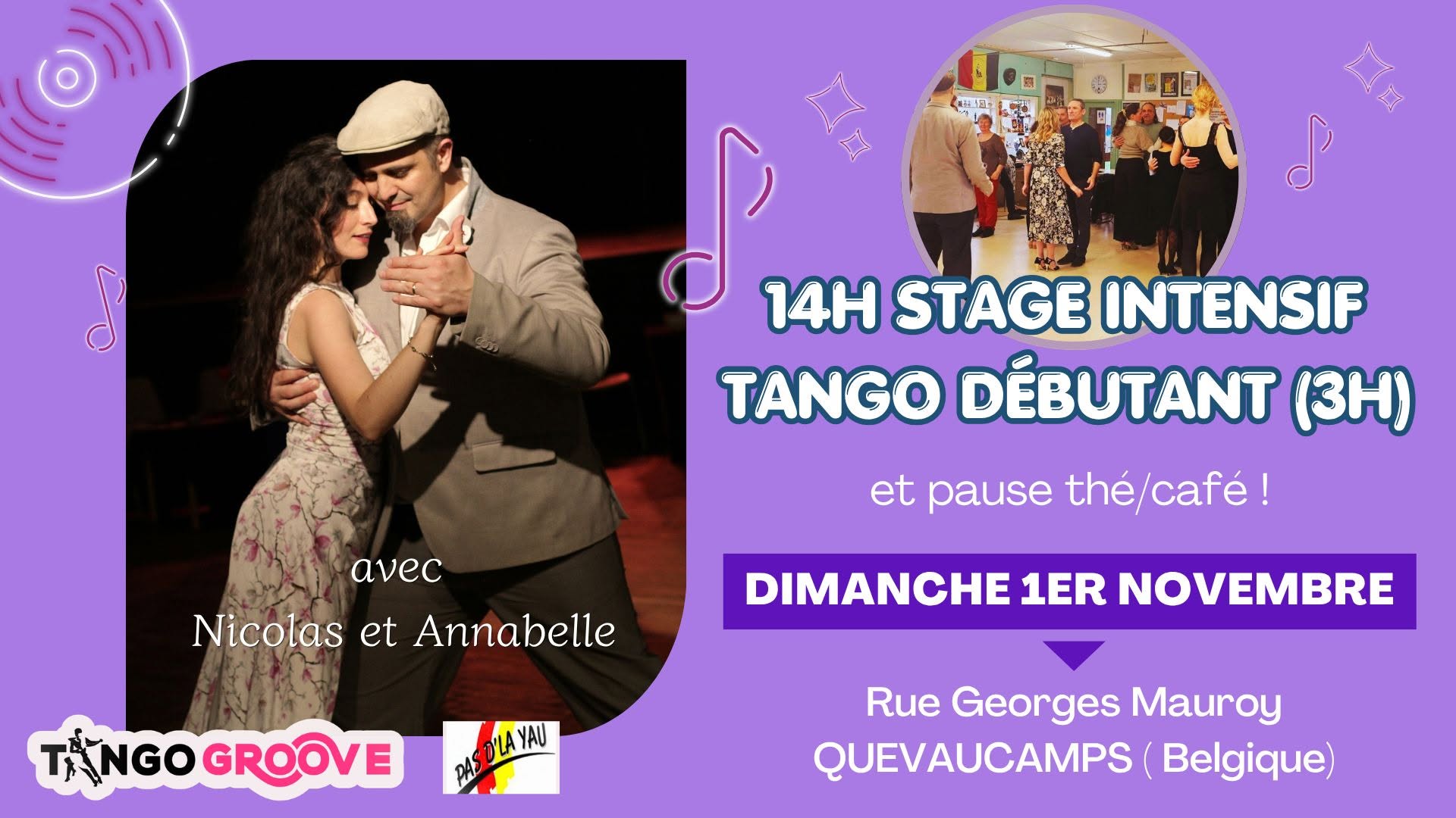 Quevaucamps - Stage intensif TANGO débutant 3h