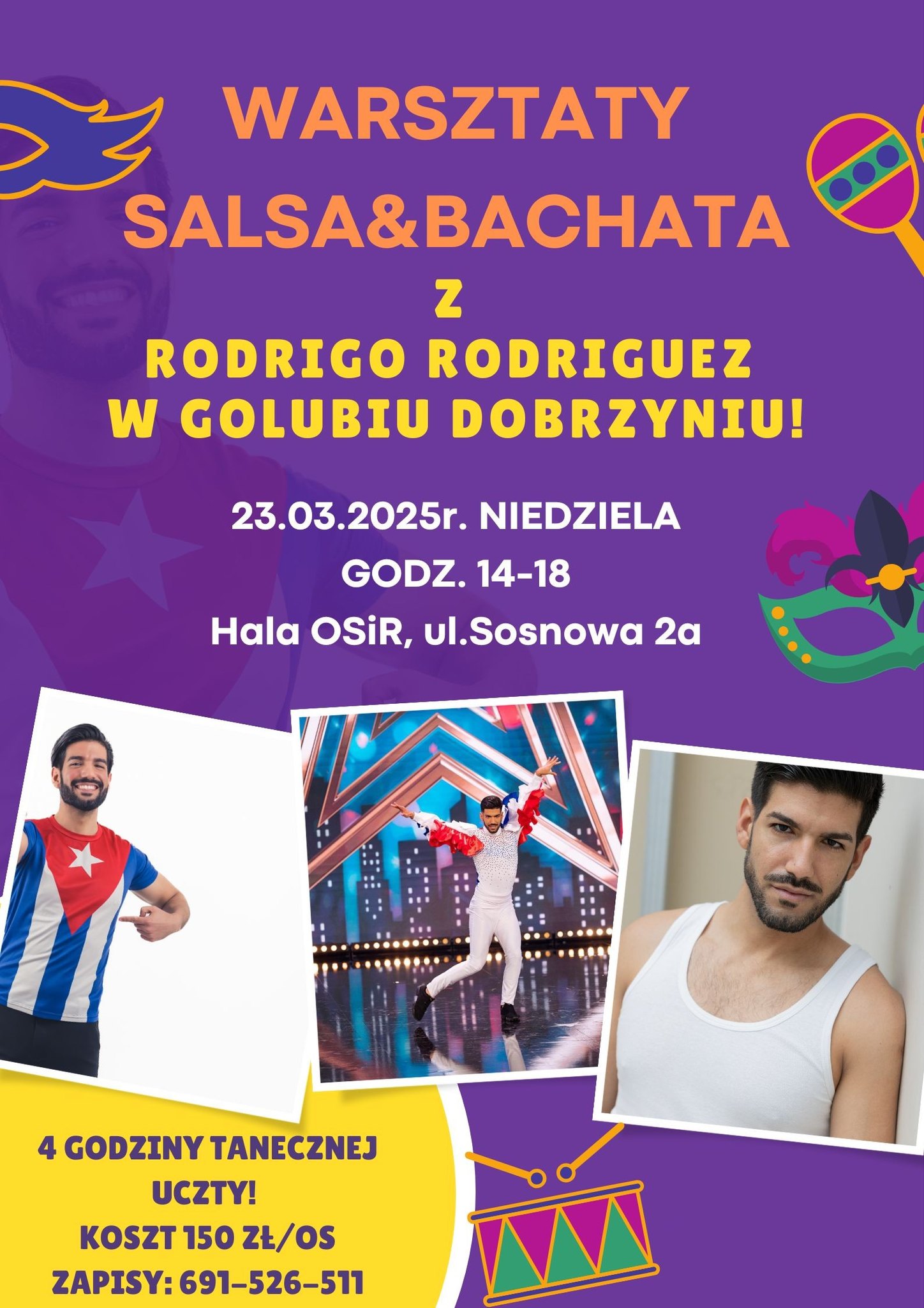WARSZTATY SALSA & BACHATA Z RODRIGO RODRIGUEZ W GOLUBIU DOBRZYNIU!