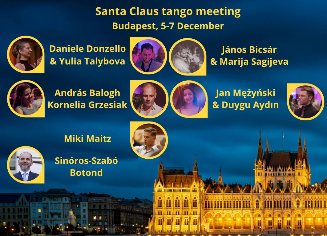 Santa Claus tango meeting in Budapest