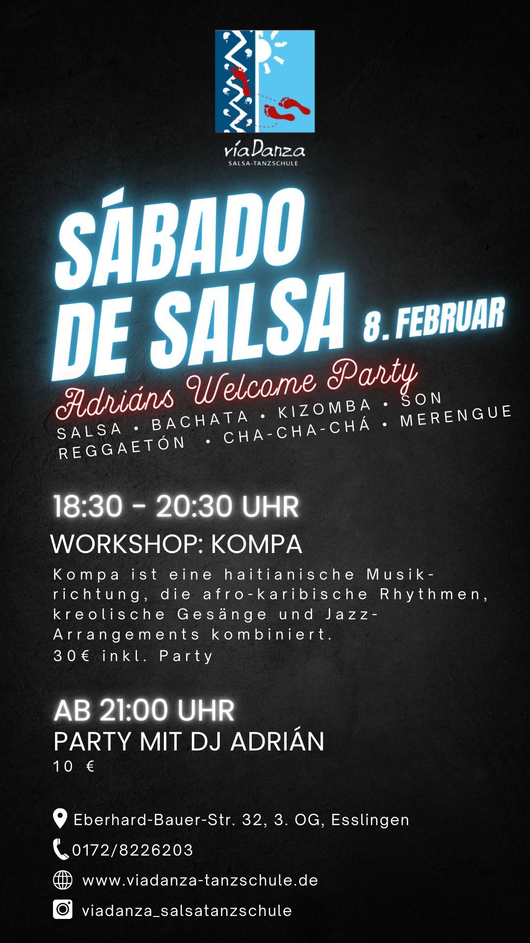 Sábado de Salsa - Kompa-Workshop & Adrián's Welcome Party