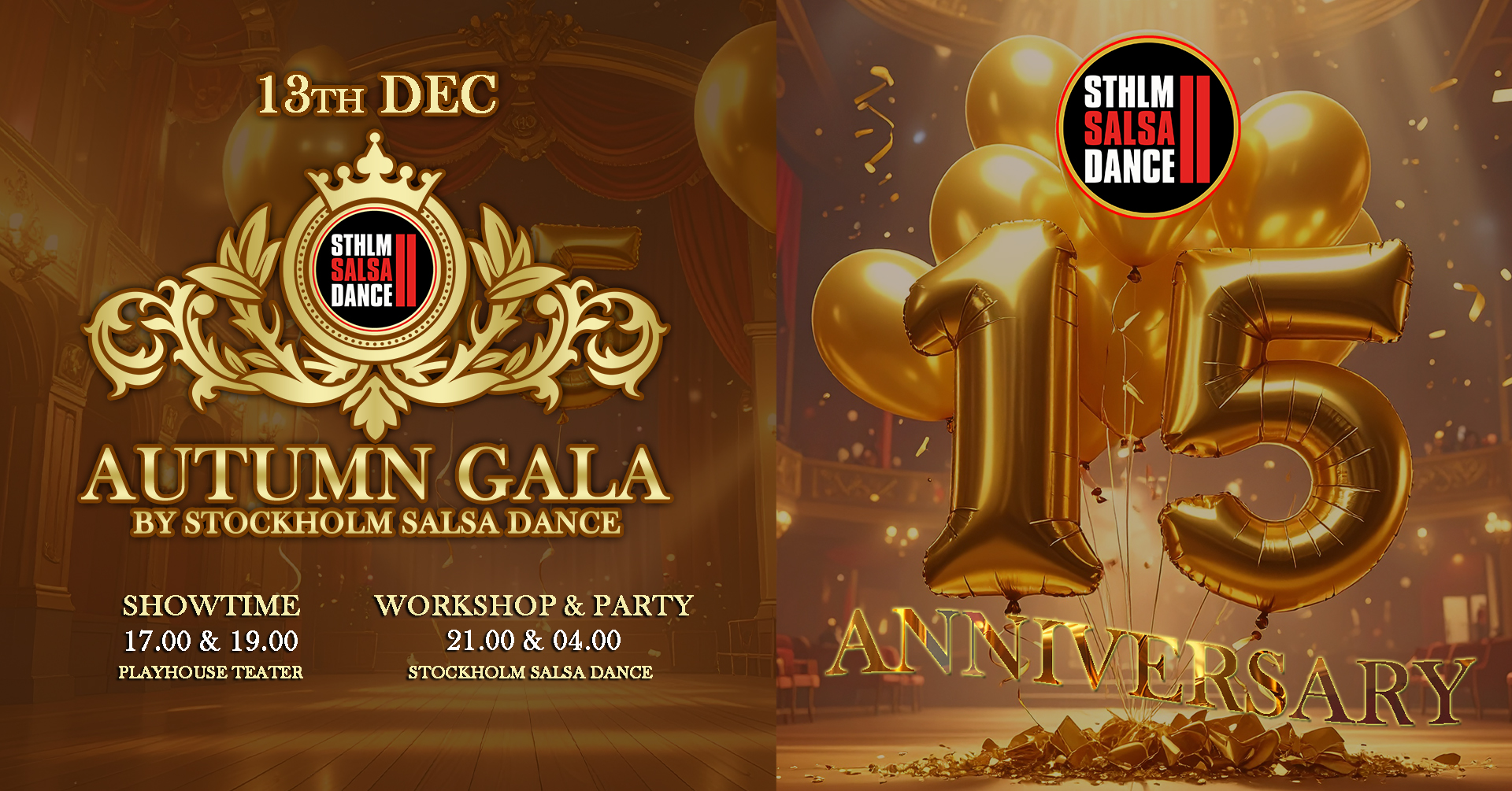 Autumn Gala by Stockholm Salsa Dance December 13th! Shows, Workshop & Party!