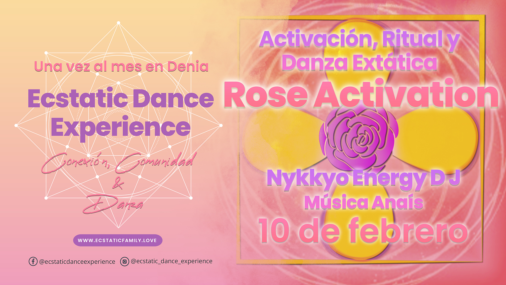 💖💃🏼ECSTATIC DANCE EXPERIENCE 🌹ACTIVACIÓN DE LA ROSA🌹