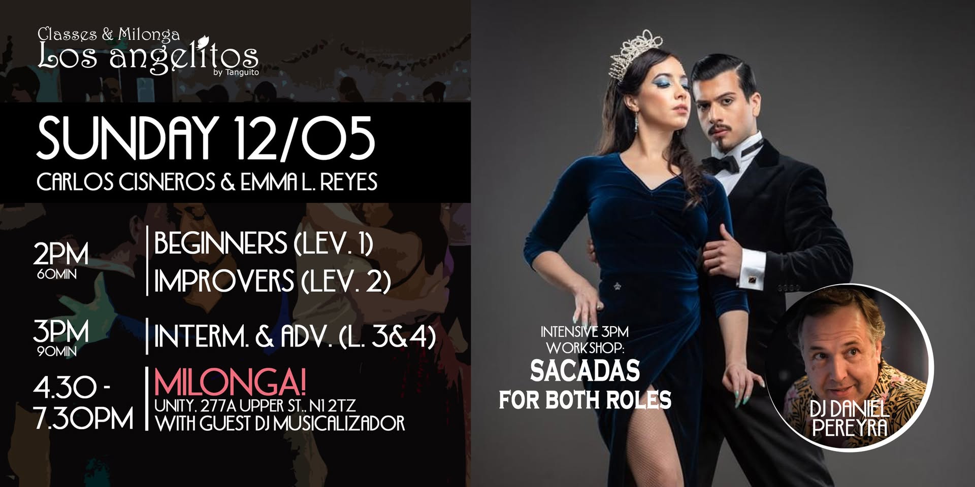12 05 Emma & Carlos at Los Angelitos - Special Sacada classes & guest DJ Daniel Pereyra (Arg.)