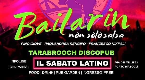 SABATO 25 NUOVA SERATA LATINA green area TARABROOCH cena e a seguire Ballo Latino