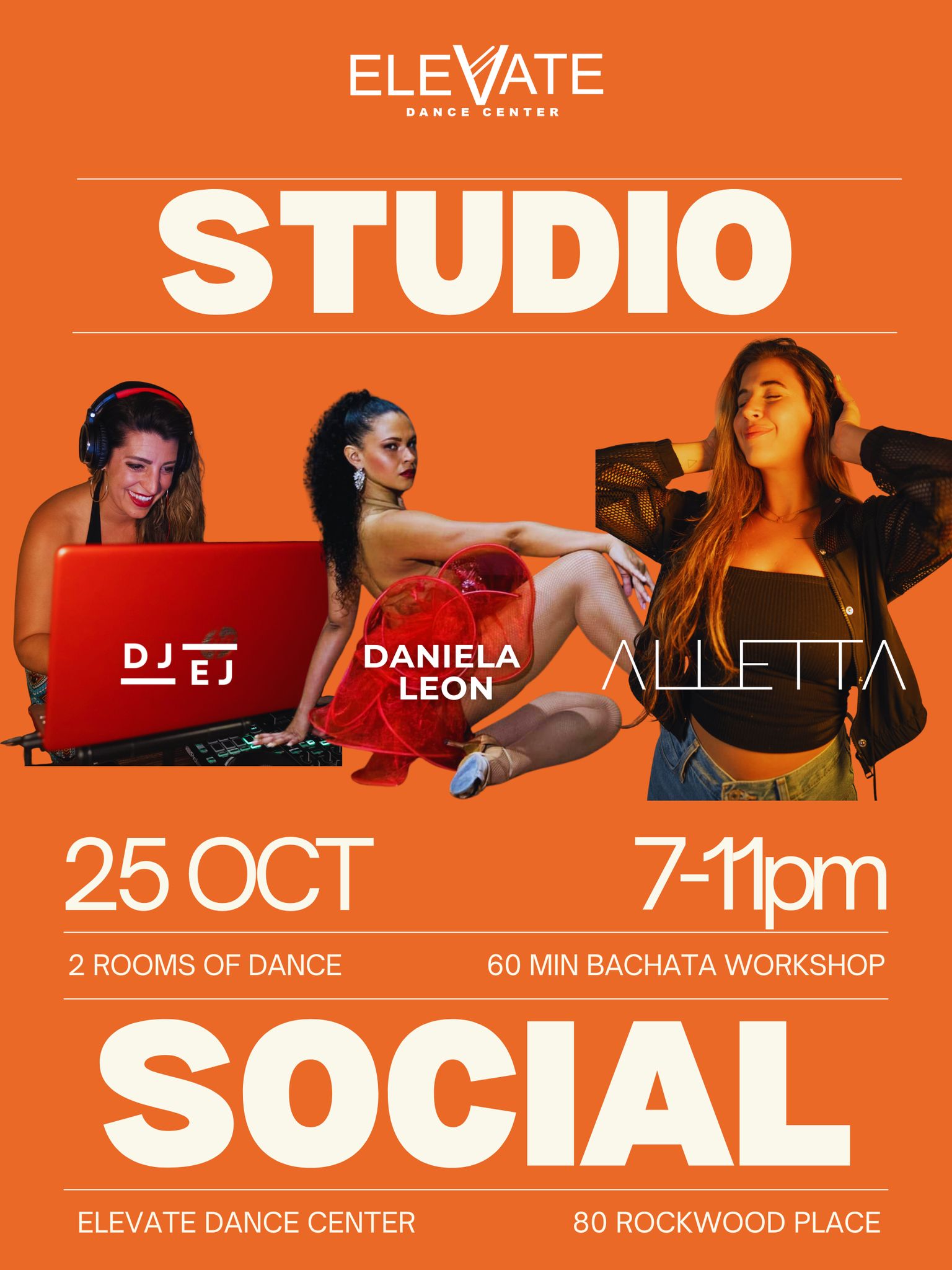 ELEVATE STUDIO SOCIAL RETURNS! THIS SATURDAY 10 25 - BACHATA WORKSHOP, GUEST DJ ALLETTA - 2 ROOMS!