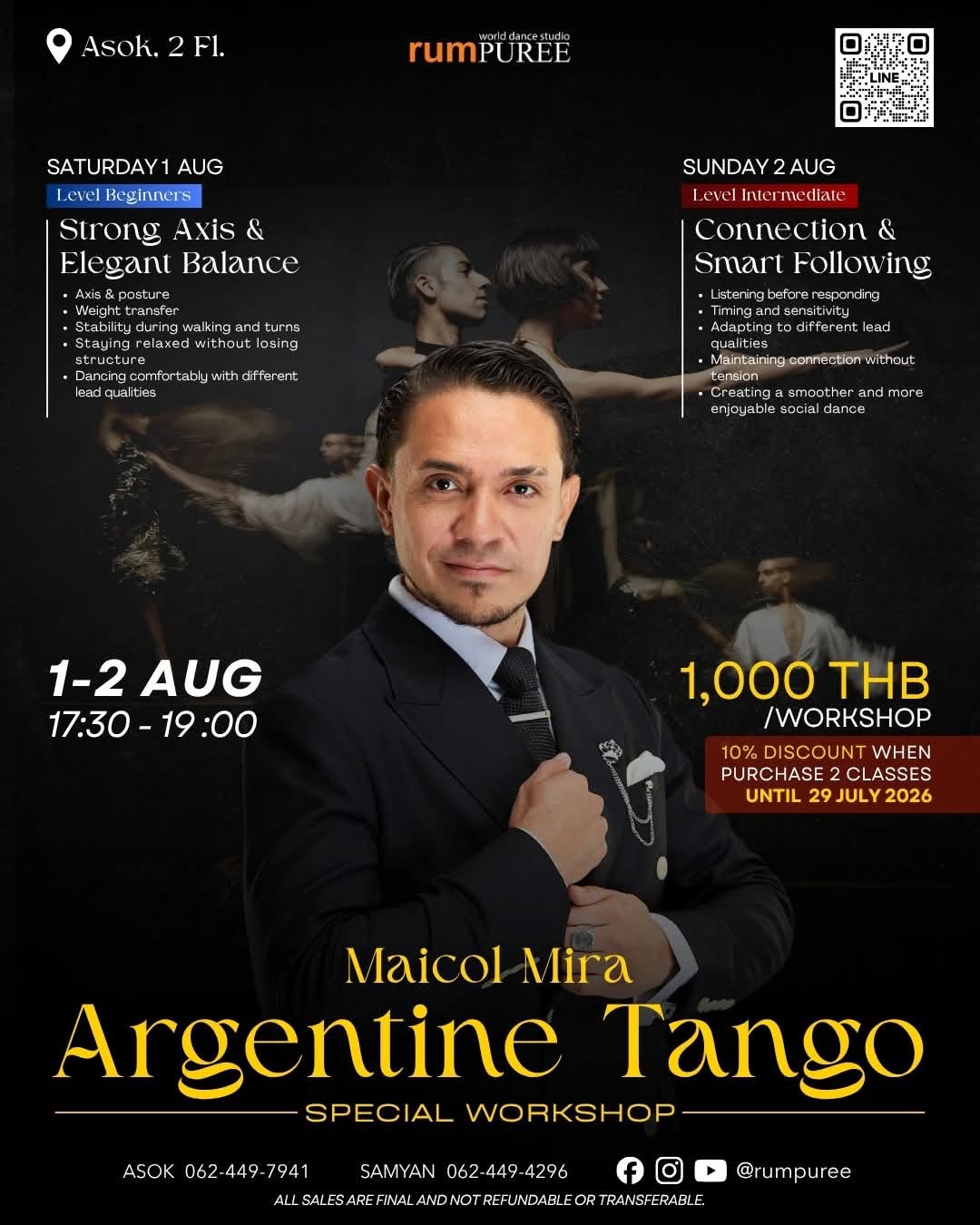 Tango Workshops by Maicol Mira in August 2026