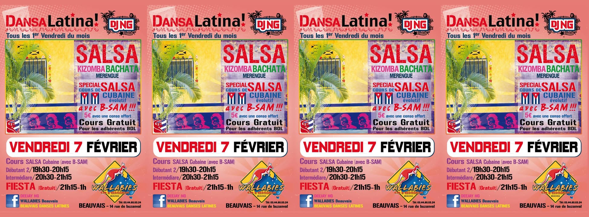 VENDREDI 7 février DANSA LATINA spéciale Salsa Cubaine avec B-SAM au Wallabies