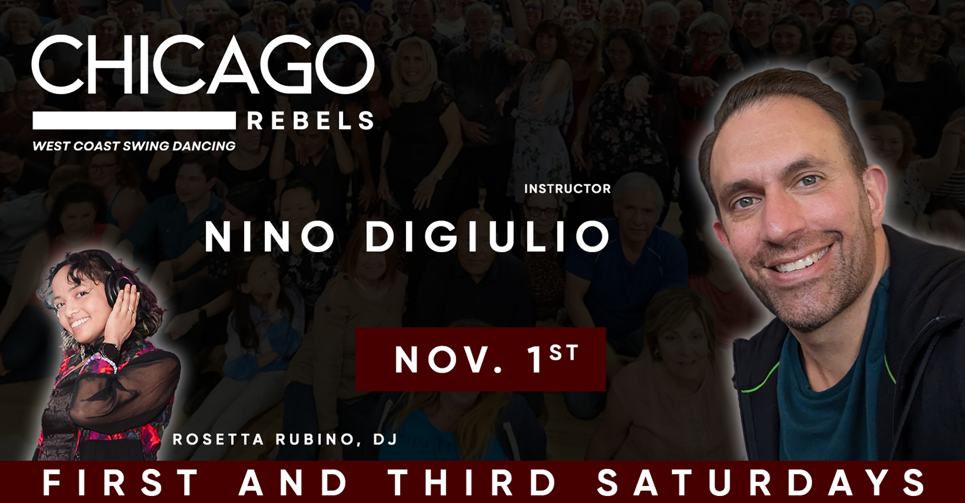 NINO DIGIULIO TEACHES WEST COAST SWING WHILE ROSETTA RUBINO SPINS TUNES!